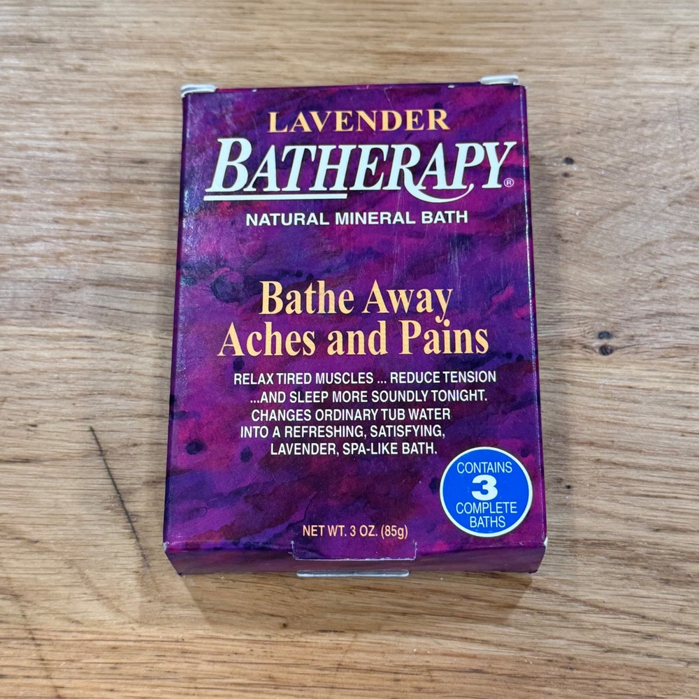 New Lavender Batherapy Natural Mineral Bath Salts Queen Helene 3 Baths Relaxing